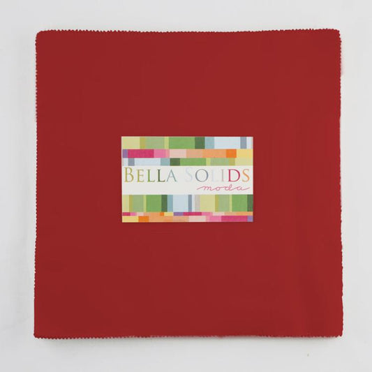 Bella Solids Red 10" Squares Junior Layer Cake Moda Cotton Fabric MD-9900JLC-16