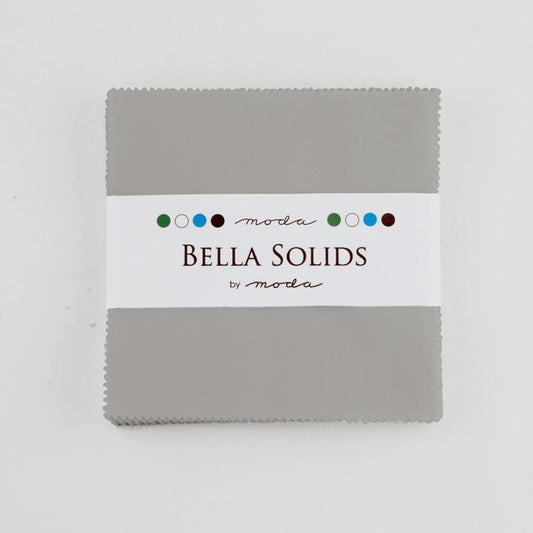 Bella Solids Silver 5" Squares Charm Pack Moda Cotton Fabric MD-9900PP-183