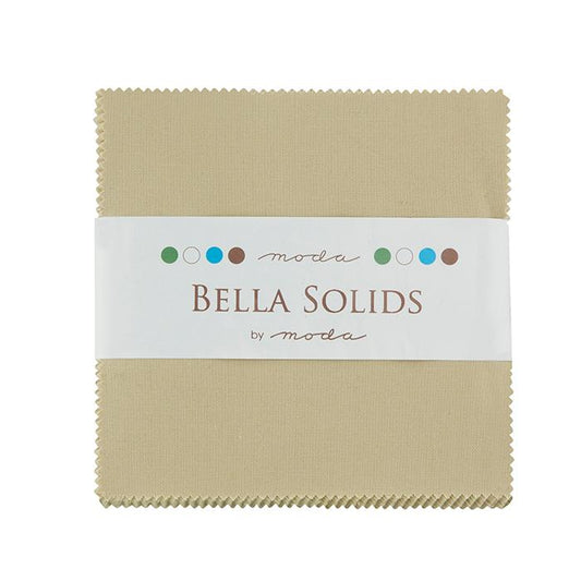 Bella Solids Tan 5" Squares Charm Pack Moda Cotton Fabric MD-9900PP-13