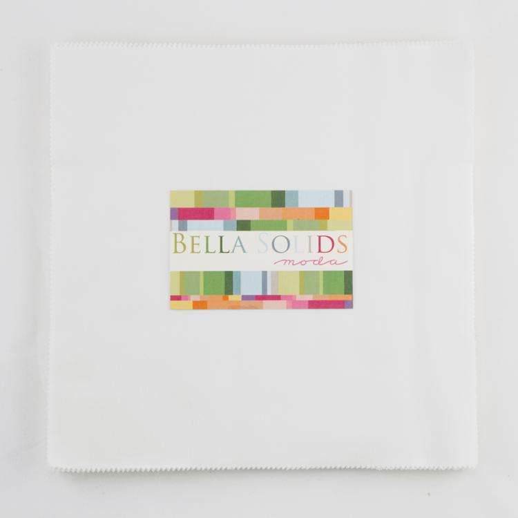 Bella Solids White 10" Squares Junior Layer Cake Moda Cotton Fabric MD-9900JLC-98