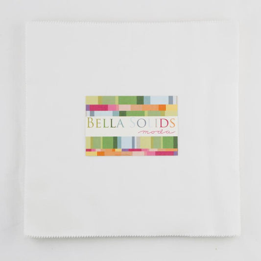 Bella Solids White 10" Squares Junior Layer Cake Moda Cotton Fabric MD-9900JLC-98