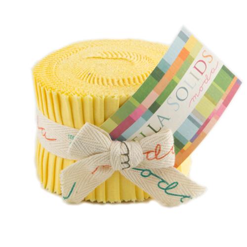 Bella Solids Yellow 2.5" Jelly Roll 20pcs Moda Cotton Fabric MD-9900JJR-23