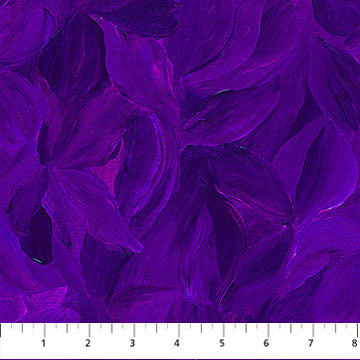 Bells of Ireland Zuzu Petals Floral Art Watercolor Electric Purple Frond Design Studios Northcott Cotton Fabric NC-40222-86