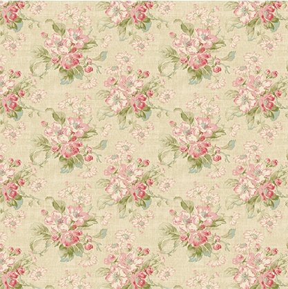 Beloved Apple Blossom Natural April Cornell Benartex Cotton Fabric BE-16649-70