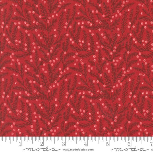 Berry and Pine Needles Blenders Cranberry Red Lella Boutique Moda Cotton Fabric MD-5243-14