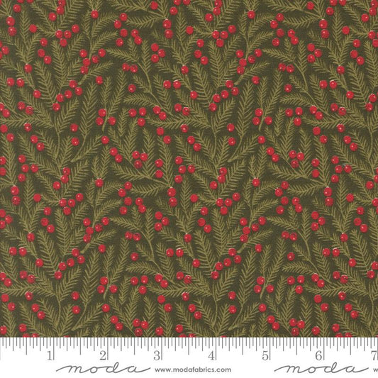 Berry and Pine Needles Blenders Evergreen Dark Green Lella Boutique Moda Cotton Fabric MD-5243-13