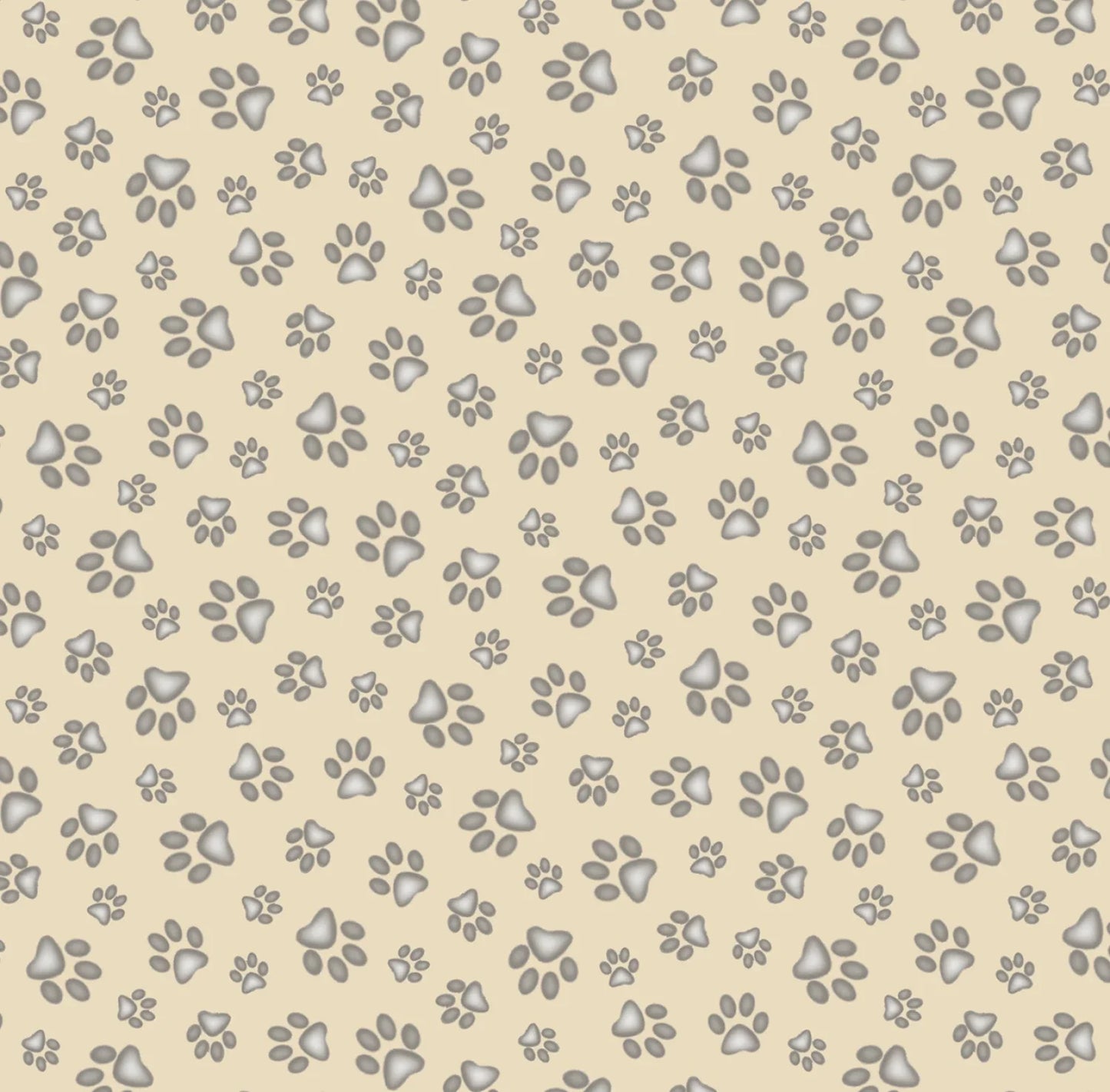 Bestfriend Paws Beige Elizabeth's Studio Cotton Fabric ES-181-FLAX