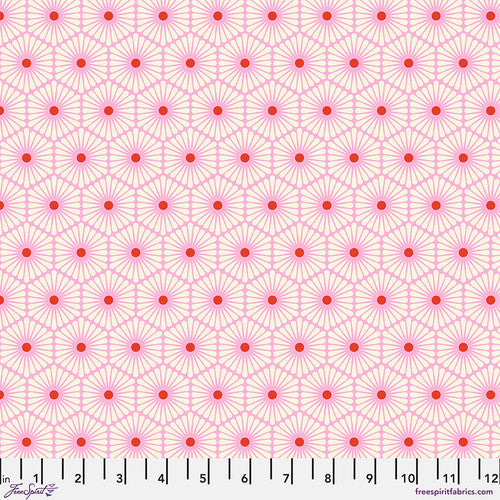 Besties Daisy Chain Blossom Pink Metallic Tula Pink Free Spirit Cotton Fabric