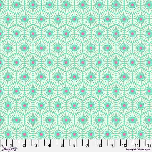 Besties Daisy Chain Meadow Green Tula Pink Free Spirit Cotton Fabric