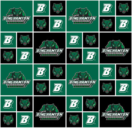 Binghamton Bearcats NCAA College Block Sykel Enterprises Cotton Quilting Fabric BIN-020