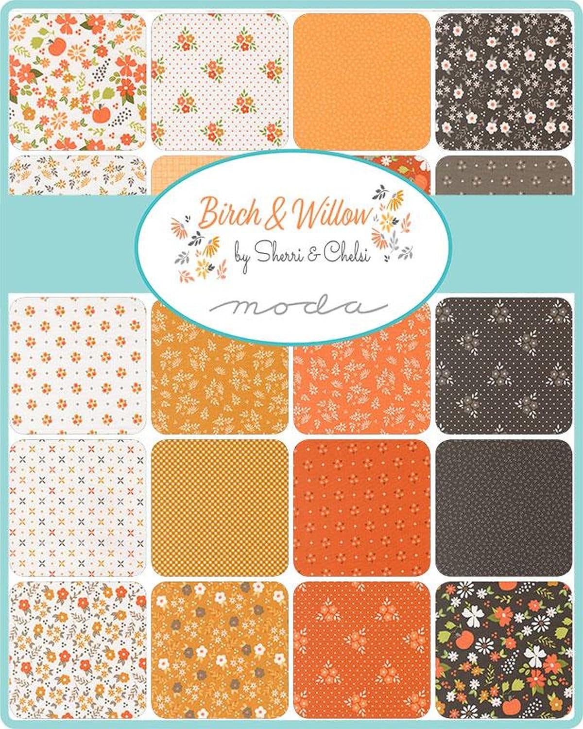 Birch & Willow 2.5"x2.5" Squares Mini Charm Pack 42pcs Sherri & Chelsi Moda Cotton Fabric MD-37720MC