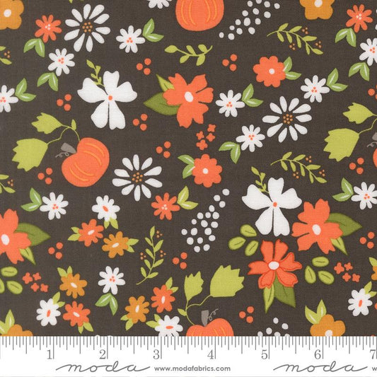 Birch & Willow Pumpkin Patch Florals Charcoal Dark Grey Sherri & Chelsi Moda Cotton Fabric MD-37720-18