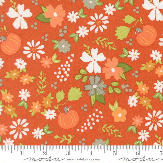 Birch & Willow Pumpkin Patch Florals Spice Orange Sherri & Chelsi Moda Cotton Fabric MD-37720-15