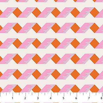 Bits and Bobs Measuring Tape Pink FIGO Northcott Cotton Fabric NC-91268-21