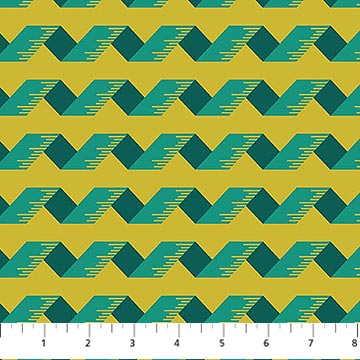Bits and Bobs Measuring Tape Teal FIGO Northcott Cotton Fabric NC-91268-64