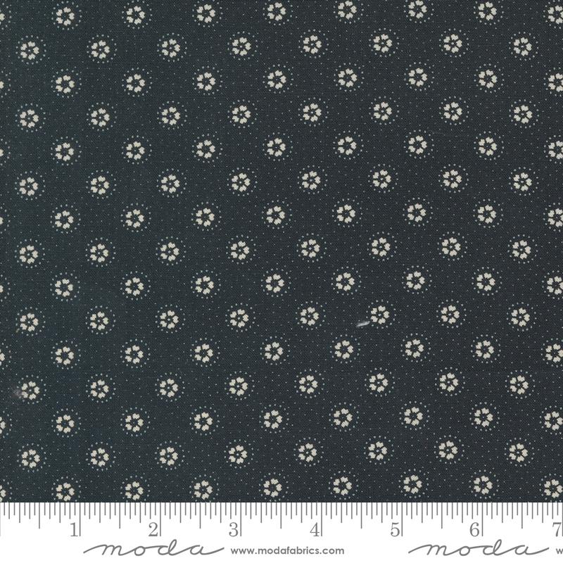 Blackbirds Nest Daisies and Dots Small Floral Black Kansas Troubles Quilters Moda Cotton Fabric