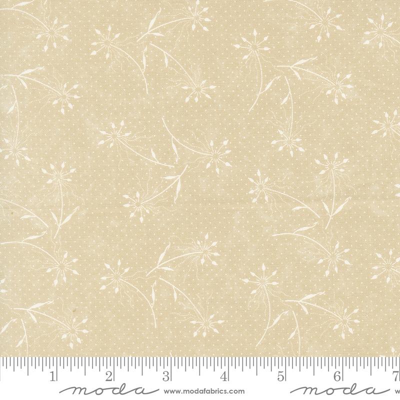 Blackbirds Nest Dandelions Florals Dots Tan Tonal Beige Kansas Troubles Quilters Moda Cotton Fabric