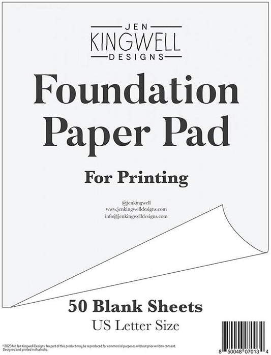 Blank Foundation Paper 50 Sheet 8.5"x11" Jen Kingwell Designs JKD-0134