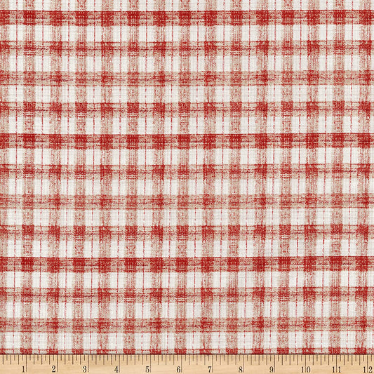 Blessings of Home Monotone Checks Light Red Cream Henry Glass Cotton Fabric