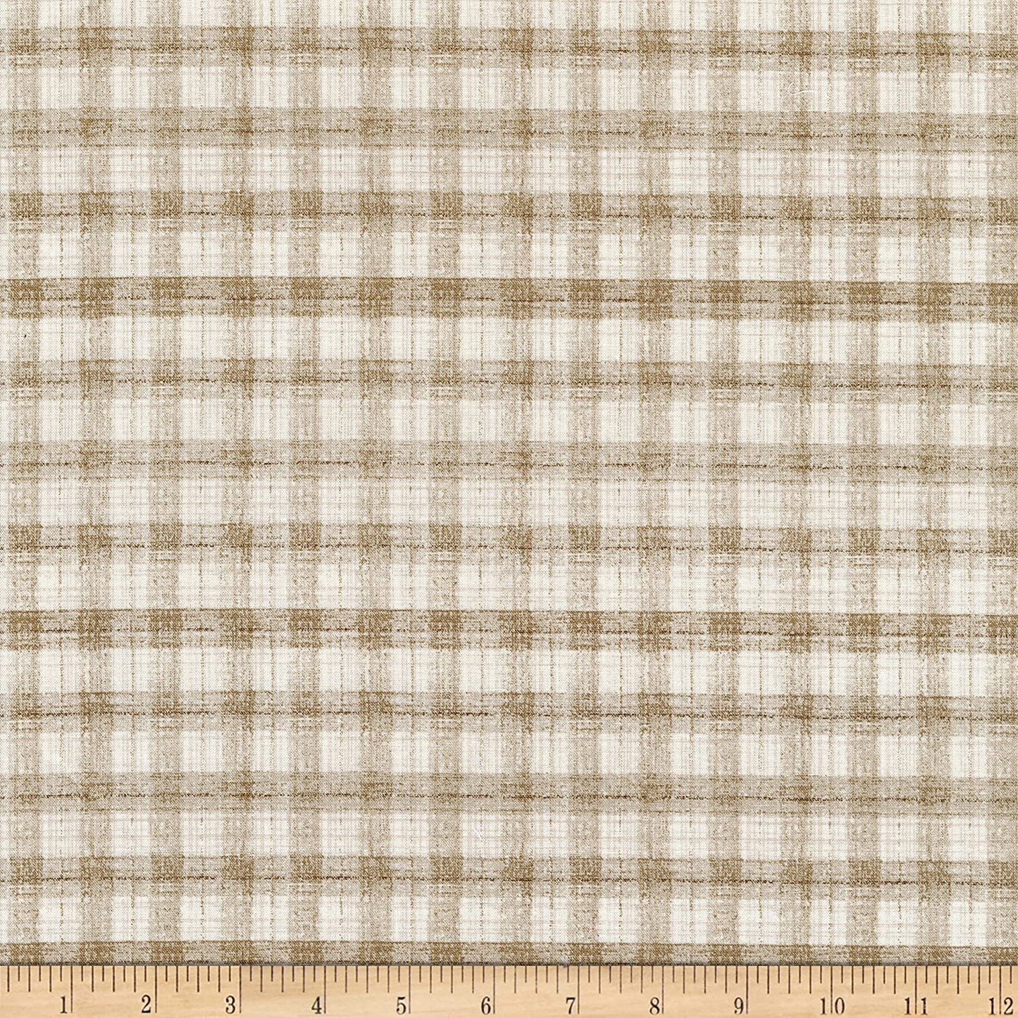 Blessings of Home Monotone Checks Tan Cream Henry Glass Cotton Fabric