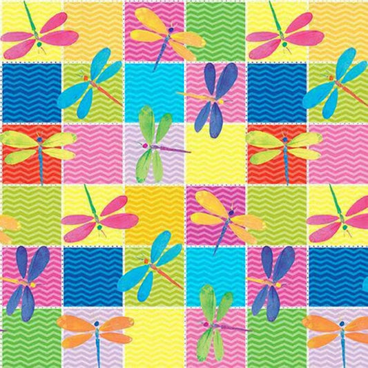 Bloom Bouquet II Dragonfly Patches Multi Color Pop Blank Quilting Cotton Fabric