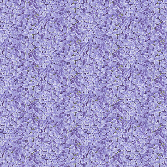 Bloomerang Packed Flowers Periwinkle Purple Jane Shasky Henry Glass Cotton Fabric