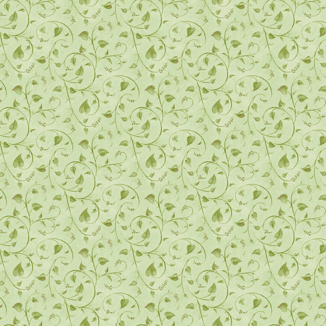 Bloomerang Vines Swirl Allover Green Jane Shasky Henry Glass Cotton Fabric