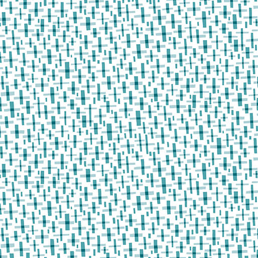 Blooming Color Isla Cross Allover Medium Turquoise Blue Wolff Paper Benartex Cotton Fabric