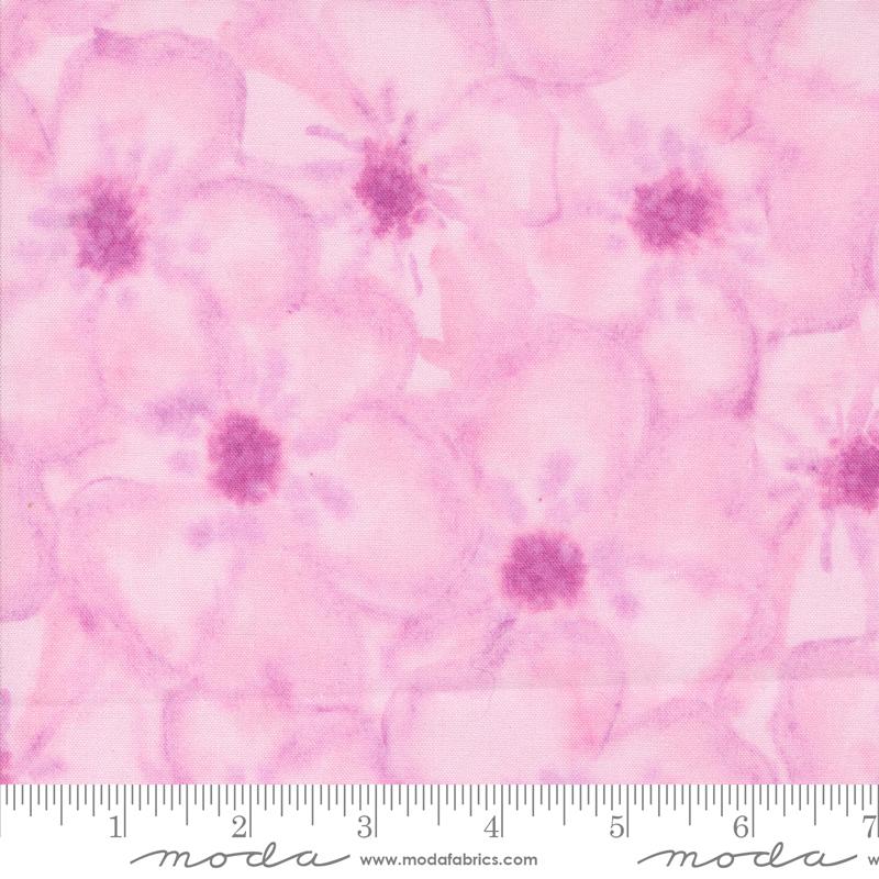 Blooming Lovely Anemones Blenders Floral Watercolor Lilac Purple Janet Clare Moda Fabrics Cotton Fabric