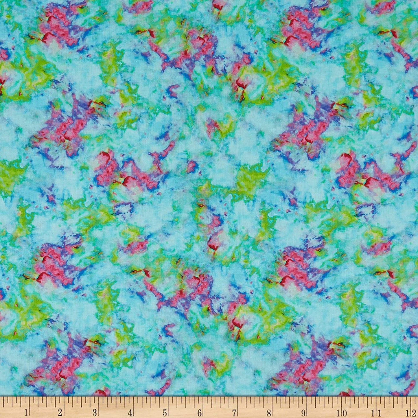 Blooming Paisleys Water Paint Texture Rainbow Studio E Cotton Fabric