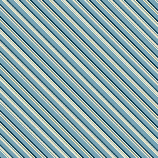 Blue Escape Getaway Diagonal Stripe Teal and Ivory Laundry Basket Quilts Andover Cotton Fabric