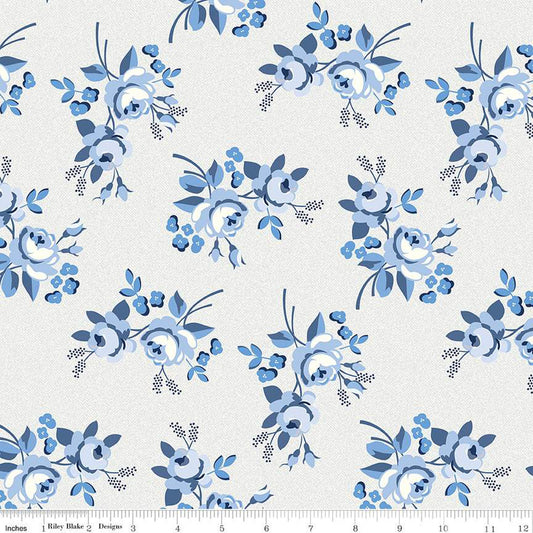 Blue Jean Main Off White Christopher Thompson Riley Blake Designs Cotton Fabric