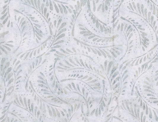 Blue Smoke Batiks Ferns Cream Wilmington Prints Cotton Fabric