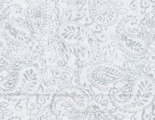 Blue Smoke Batiks Paisley Cream Wilmington Prints Cotton Fabric