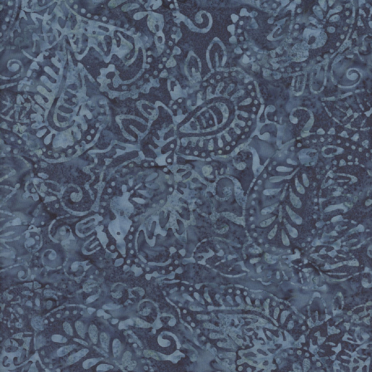 Blue Smoke Batiks Paisley Dark Blue Wilmington Prints Cotton Fabric