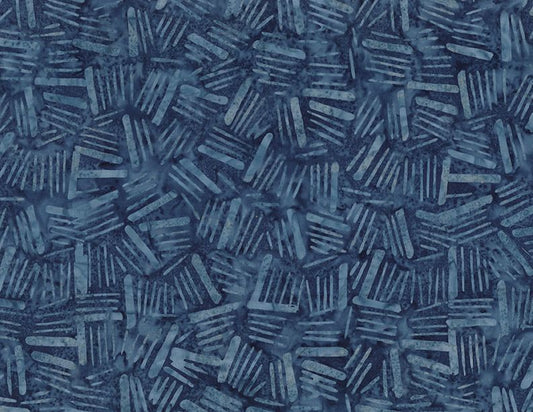 Blue Smoke Batiks Sticks Denim Blue Wilmington Prints Cotton Fabric