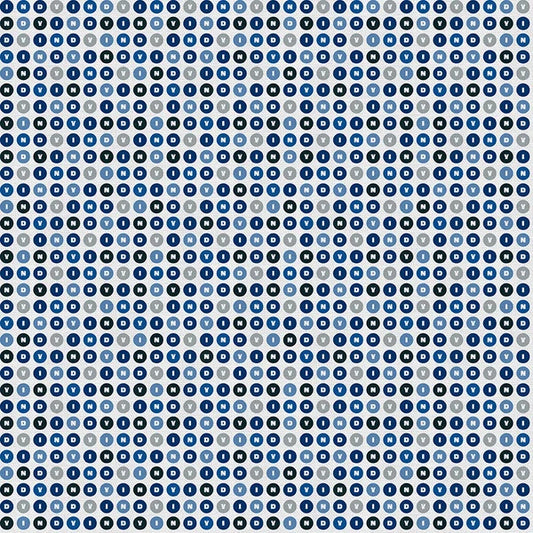 Blue Stampede Indy Circles Dots Football Grey Blue Paintbrush Studios Cotton Fabric PBS-120-26614