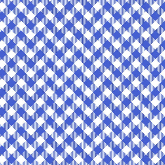 Blueberry Hill Gingham Blue White Kanvas Studio Benartex Cotton Fabric BE-12644-51