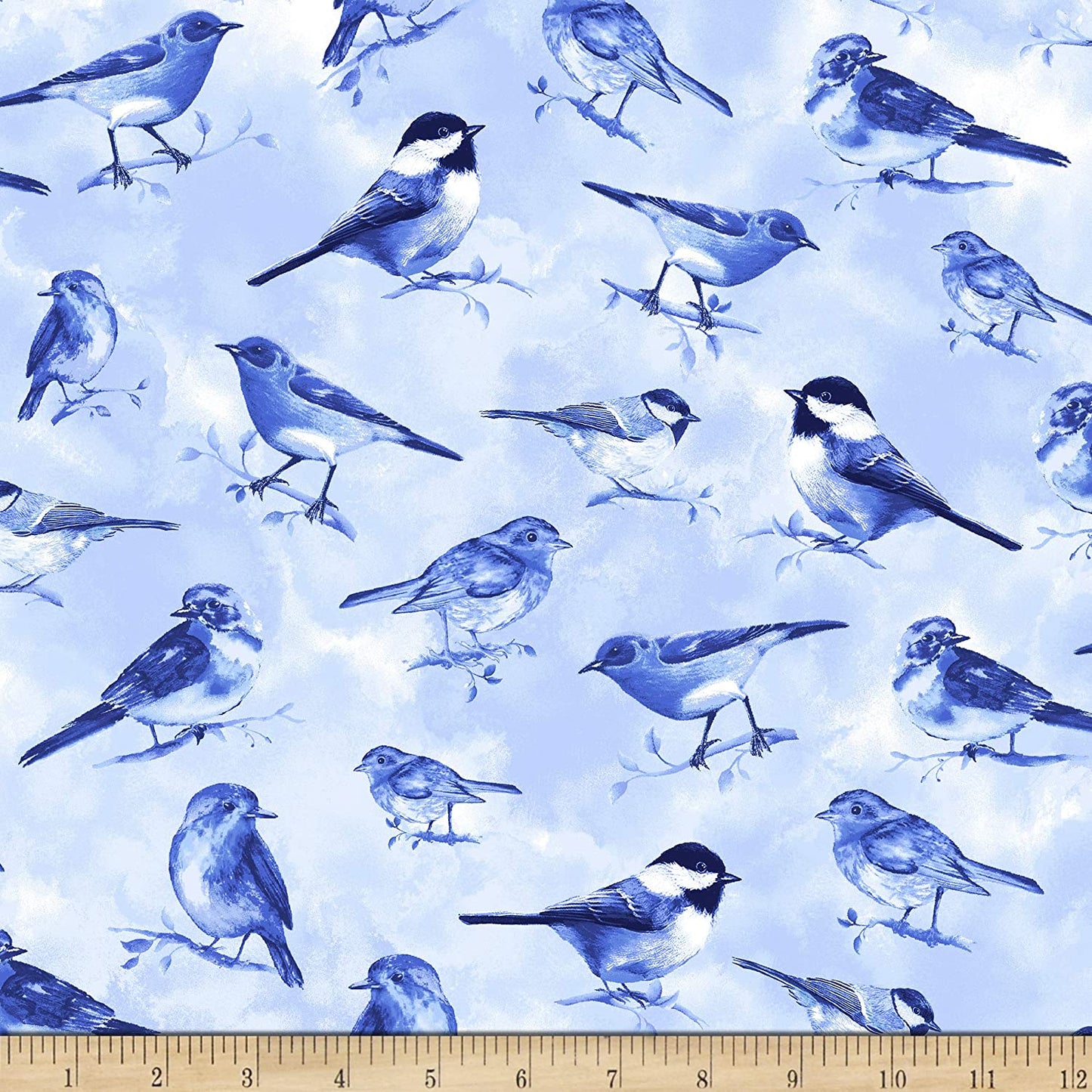 Bluebird Blue Birds Sky Timeless Treasures Cotton Fabric