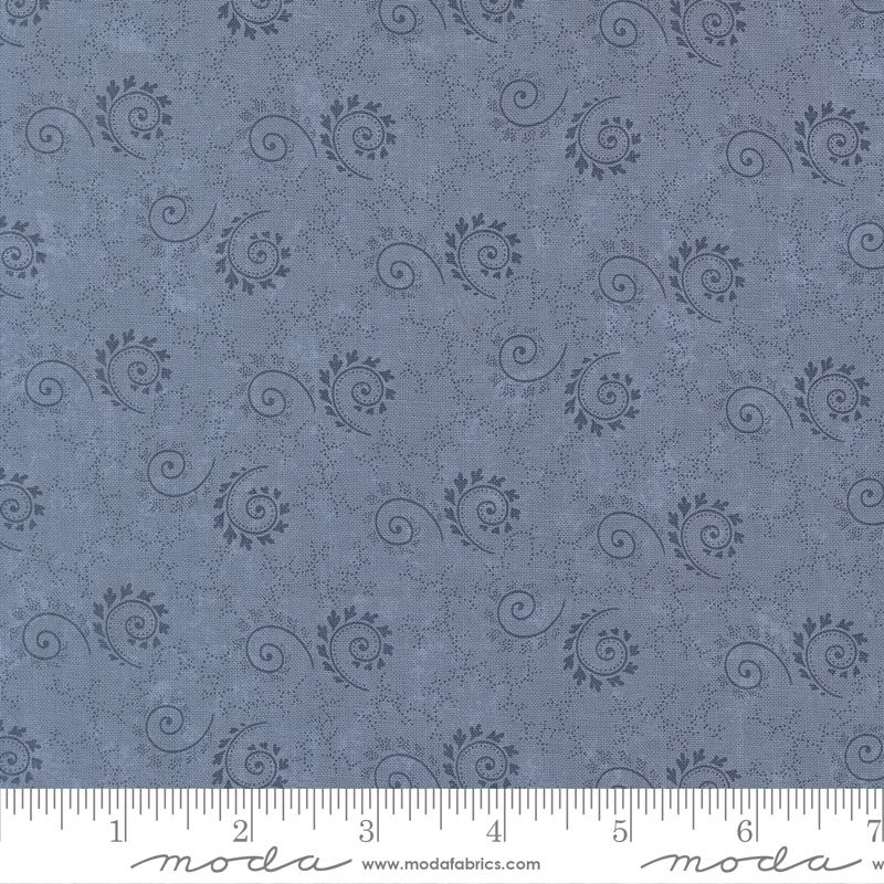 Bluebirds Nest Swirls Twirls Blenders Light Blue Kansas Troubles Quilters Moda Cotton Fabric MD-9801-24