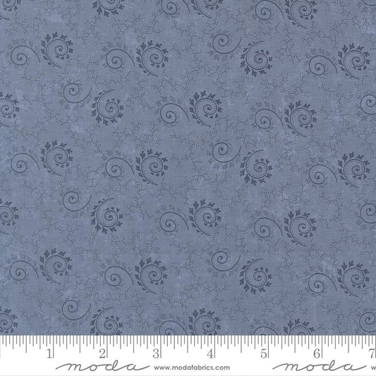 Bluebirds Nest Swirls Twirls Blenders Light Blue Kansas Troubles Quilters Moda Cotton Fabric MD-9801-24