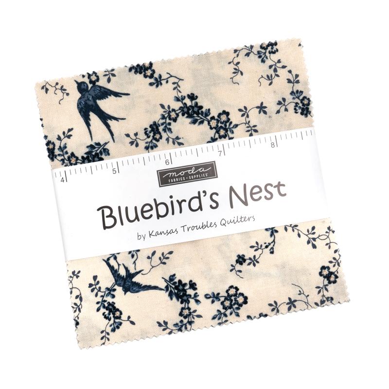 Bluebirds Nest 5" Squares 42pcs Kansas Troubles Quilters Moda Cotton Fabric MD-9800PP