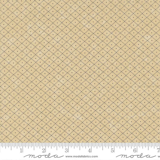 Bluebirds Nest Check It Checks and Plaids Dots Tan Kansas Troubles Quilters Moda Cotton Fabric MD-9808-11