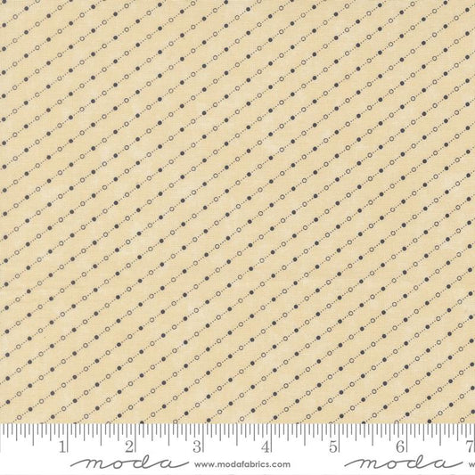 Bluebirds Nest Dot Dash Dots & Stripes Tan Kansas Troubles Quilters Moda Cotton Fabric MD-9807-11