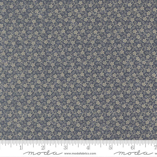 Bluebirds Nest Flowering Vine Small Floral Medium Blue Kansas Troubles Quilters Moda Cotton Fabric MD-9806-34