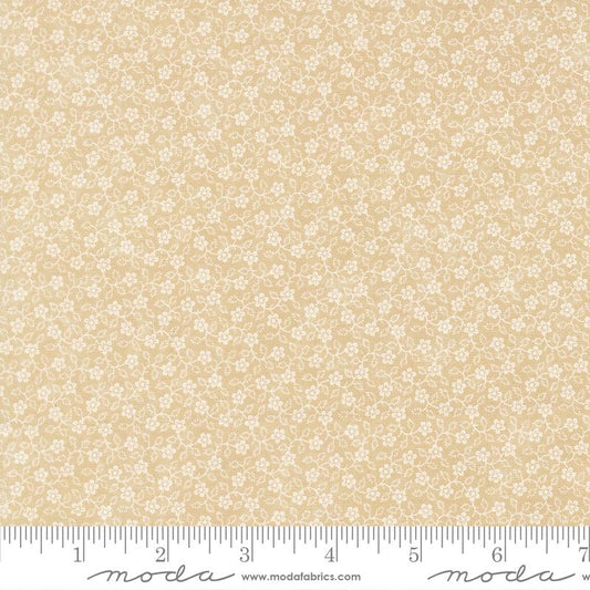 Bluebirds Nest Flowering Vine Small Floral Tan Tonal Kansas Troubles Quilters Moda Cotton Fabric MD-9806-11