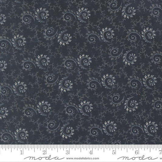 Bluebirds Nest Swirls Twirls Blenders Blue Kansas Troubles Quilters Moda Cotton Fabric MD-9801-14