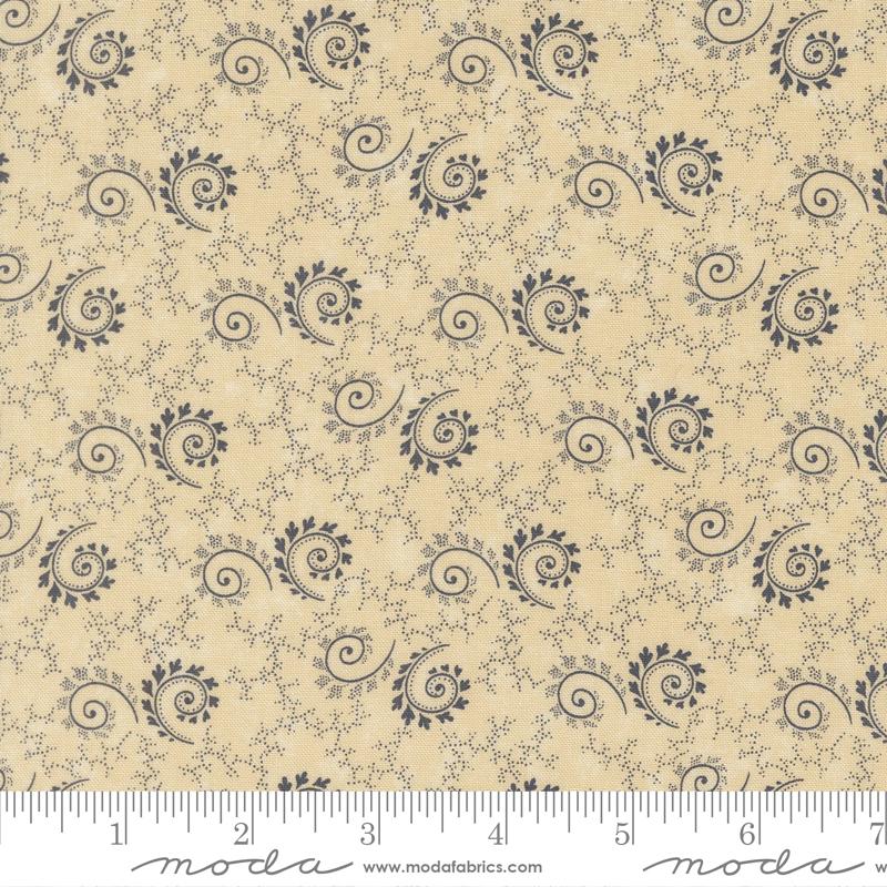 Bluebirds Nest Swirls Twirls Blenders Tan Kansas Troubles Quilters Moda Cotton Fabric MD-9801-11