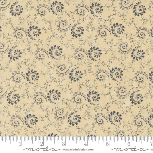 Bluebirds Nest Swirls Twirls Blenders Tan Kansas Troubles Quilters Moda Cotton Fabric MD-9801-11