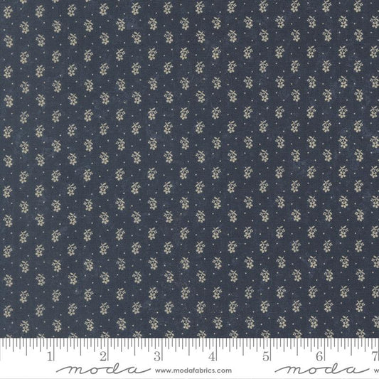 Bluebirds Nest Tiny Buds Small Floral Blue Kansas Troubles Quilters Moda Cotton Fabric MD-9805-14